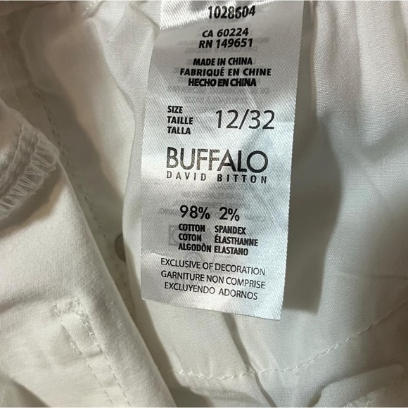 CHIC Buffalo David Bitton White Mid Rise Stretch Skinny Ankle Grazer Jeans 12 - Picture 5 of 6